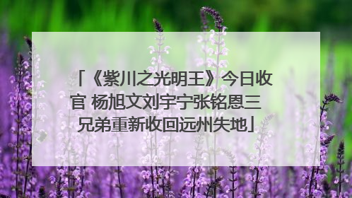 《紫川之光明王》今日收官 杨旭文刘宇宁张铭恩三兄弟重新收回远州失地
