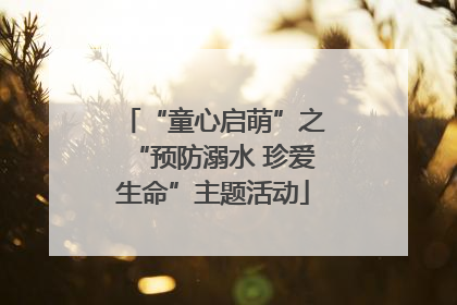 “童心启萌”之“预防溺水 珍爱生命”主题活动