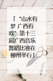 “山水有梦 广西有戏”第十三届广西音乐舞蹈比赛在柳州举行