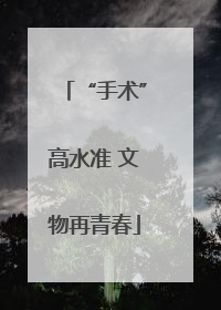 “手术”高水准 文物再青春