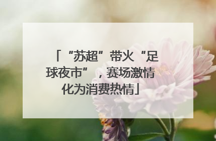 “苏超”带火“足球夜市”，赛场激情化为消费热情