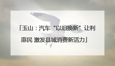 玉山：汽车“以旧换新”让利惠民 激发县域消费新活力