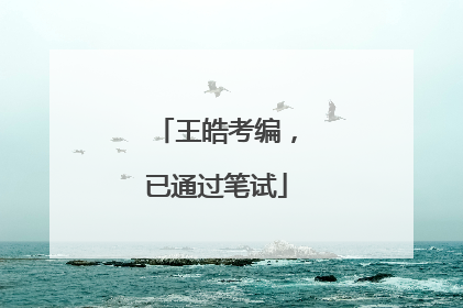 王皓考编，已通过笔试