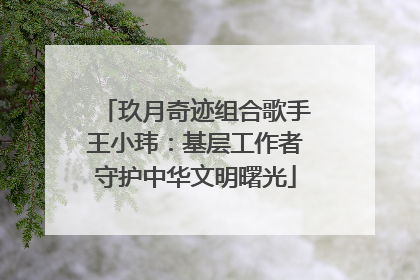 玖月奇迹组合歌手王小玮：基层工作者守护中华文明曙光
