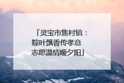 灵宝市焦村镇：粽叶飘香传孝意 志愿温情暖夕阳