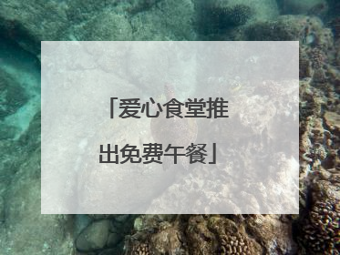 爱心食堂推出免费午餐