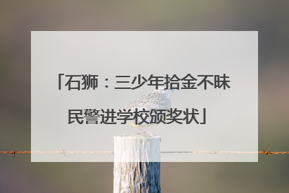 石狮：三少年拾金不昧 民警进学校颁奖状