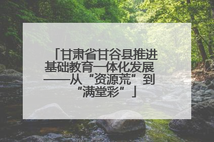 甘肃省甘谷县推进基础教育一体化发展——从“资源荒”到“满堂彩”