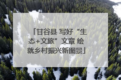甘谷县 写好“生态+文旅”文章 绘就乡村振兴新图景