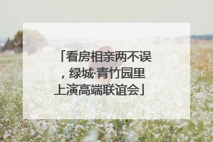 看房相亲两不误，绿城·青竹园里上演高端联谊会