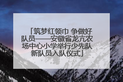 筑梦红领巾 争做好队员——安徽省龙亢农场中心小学举行少先队新队员入队仪式