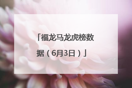 福龙马龙虎榜数据（6月3日）