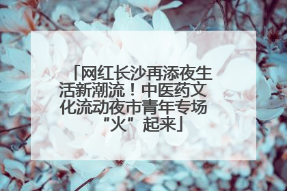 网红长沙再添夜生活新潮流！中医药文化流动夜市青年专场“火”起来