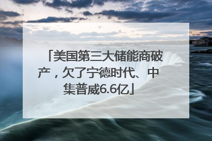 美国第三大储能商破产，欠了宁德时代、中集普威6.6亿