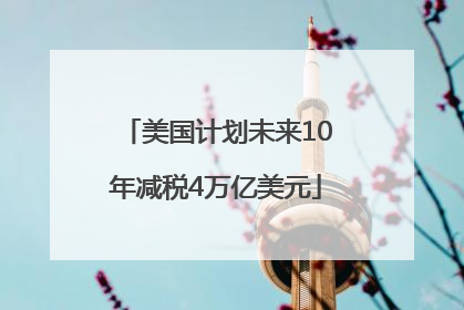 美国计划未来10年减税4万亿美元