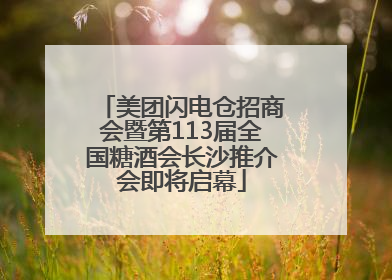 美团闪电仓招商会暨第113届全国糖酒会长沙推介会即将启幕