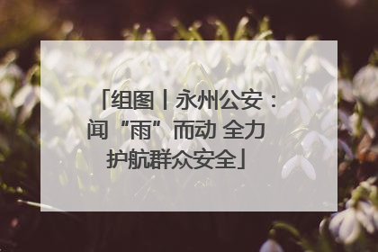 组图丨永州公安：闻“雨”而动 全力护航群众安全