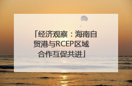 经济观察：海南自贸港与RCEP区域合作互促共进