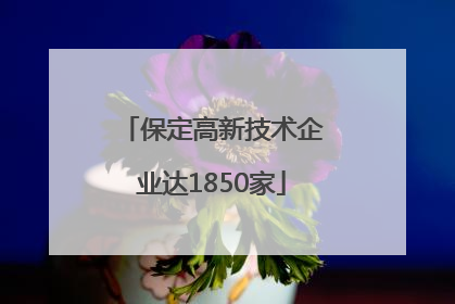保定高新技术企业达1850家