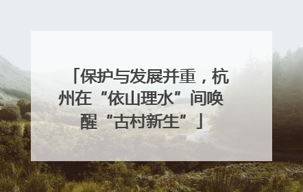 保护与发展并重，杭州在“依山理水”间唤醒“古村新生”
