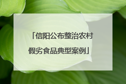 信阳公布整治农村假劣食品典型案例