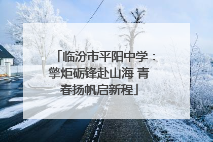 临汾市平阳中学：擎炬砺锋赴山海 青春扬帆启新程