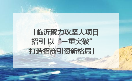 临沂聚力攻坚大项目招引 以“三重突破”打造招商引资新格局