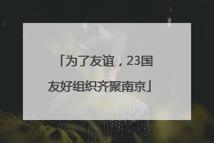 为了友谊，23国友好组织齐聚南京