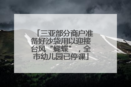 三亚部分商户准备好沙袋用以迎接台风“蝴蝶”，全市幼儿园已停课