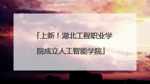 上新！湖北工程职业学院成立人工智能学院