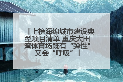 上榜海绵城市建设典型项目清单 重庆大田湾体育场既有“弹性”又会“呼吸”