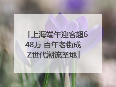 上海端午迎客超648万 百年老街成Z世代潮流圣地