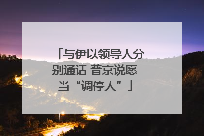 与伊以领导人分别通话 普京说愿当“调停人”