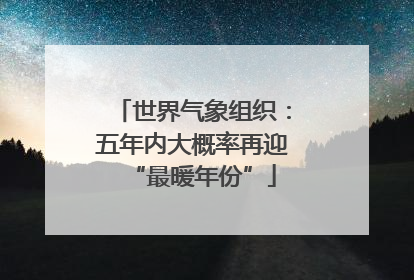 世界气象组织：五年内大概率再迎“最暖年份”