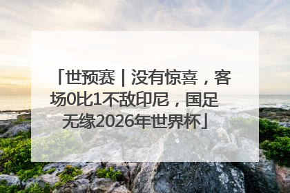 世预赛｜没有惊喜，客场0比1不敌印尼，国足无缘2026年世界杯