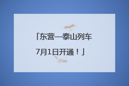 东营—泰山列车7月1日开通！