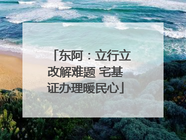 东阿：立行立改解难题 宅基证办理暖民心