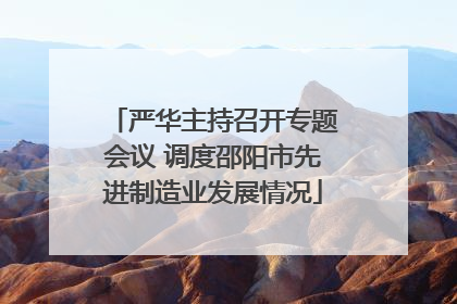 严华主持召开专题会议 调度邵阳市先进制造业发展情况