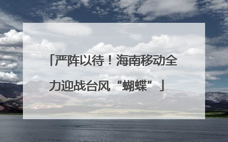 严阵以待！海南移动全力迎战台风“蝴蝶”