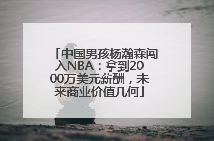 中国男孩杨瀚森闯入NBA：拿到2000万美元薪酬，未来商业价值几何