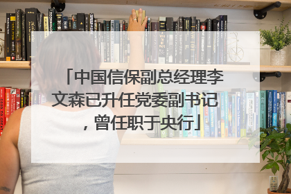 中国信保副总经理李文森已升任党委副书记，曾任职于央行