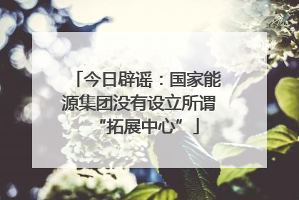 今日辟谣：国家能源集团没有设立所谓“拓展中心”