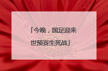今晚，国足迎来世预赛生死战