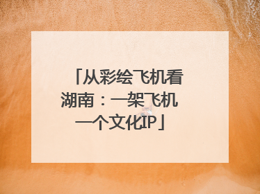从彩绘飞机看湖南：一架飞机一个文化IP