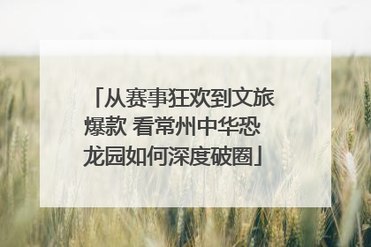从赛事狂欢到文旅爆款 看常州中华恐龙园如何深度破圈