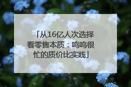从16亿人次选择看零售本质：鸣鸣很忙的质价比实践