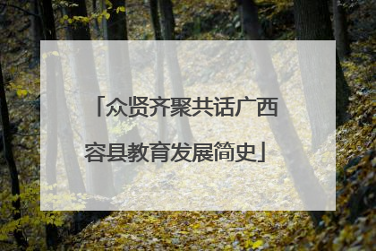 众贤齐聚共话广西容县教育发展简史