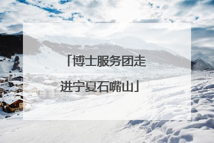 博士服务团走进宁夏石嘴山