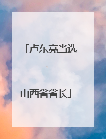 卢东亮当选山西省省长