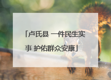 卢氏县 一件民生实事 护佑群众安康